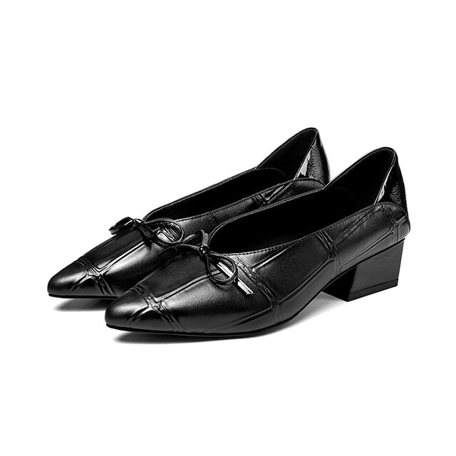  Női Magassarkúak Kényelmes cipők Vaskosabb sarok Szabadtéri Nappa Leather Bor Fekete