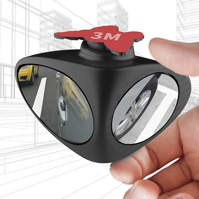  2 in 1 360 Degree Rotation Double Sided Blind Spot Mirror Reversing Parking Auxiliary Car Rear View Mirror