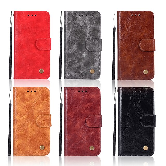  Capinha Para Vivo VIVO Y66 / vivo Y53 / vivo X20 Plus Carteira / Porta-Cartão / Com Suporte Capa Proteção Completa Sólido Rígida PU Leather