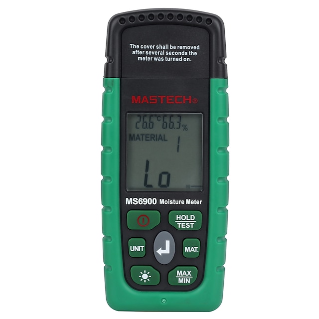  Mastech MS6900 Digital Moisture Meter Wood Lumber Concrete Buildings Temperature Humidity Tester with LCD Display BackLight