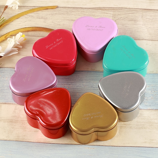  Heart Creative Metal Favor Holder with Pattern Favor Boxes Favor Tins and Pails - 24