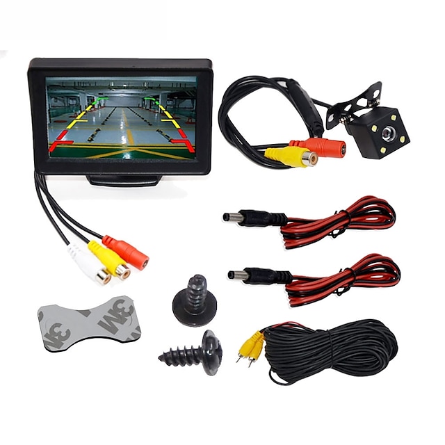  LITBest WG4.3T-4LED 4.3 inch TFT-LCD 480TVL 480p 1/4 inch color CMOS Wired 120 Degree 1 pcs 120 ° 4.3 inch Rear View Camera / Car Reversing Monitor / Car Rear View Kit Waterproof / LED Indicator
