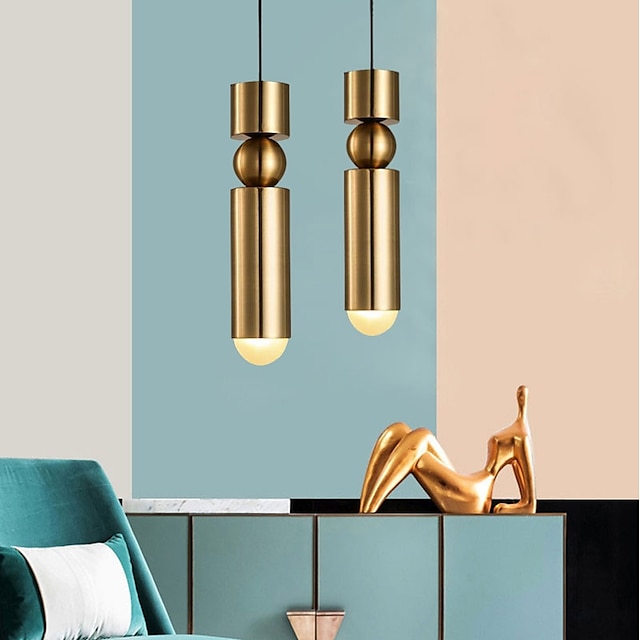 Lights & Lighting Pendant Lights | 1-Light 6 cm Pendant Light LED Island Light Metal Mini Gold Contemporary / Artistic AC100-240