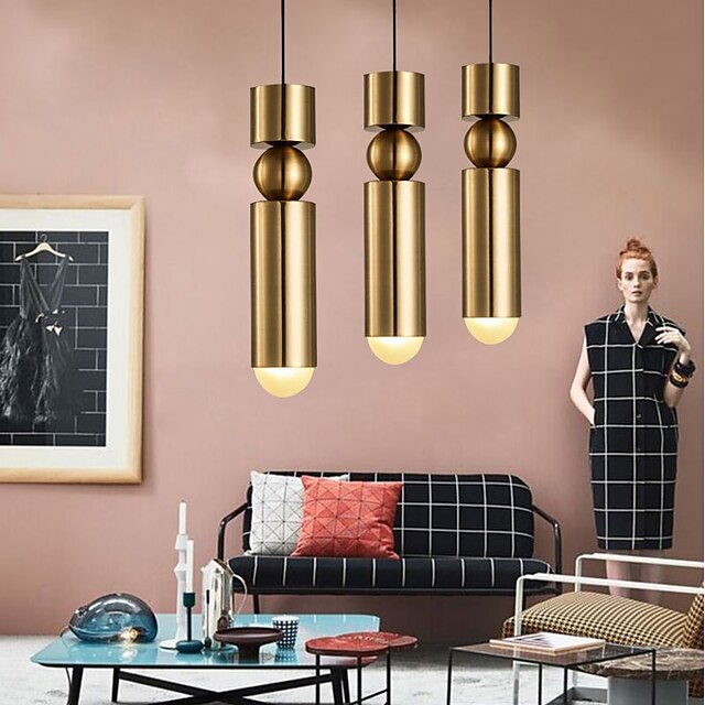 Lights & Lighting Pendant Lights | 1-Light 6 cm Pendant Light LED Island Light Metal Mini Gold Contemporary / Artistic AC100-240