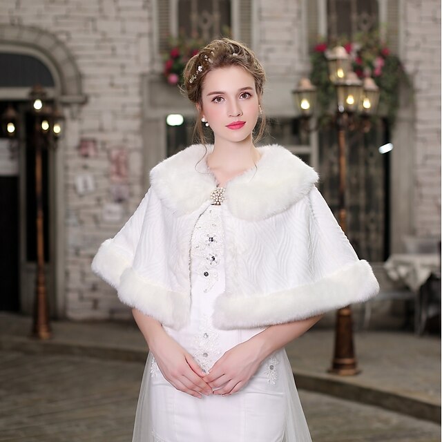 Sleeveless Capelets Faux Fur Wedding / Birthday Women's Wrap With ...