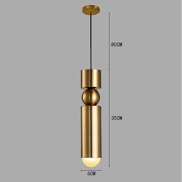 Lights & Lighting Pendant Lights | 1-Light 6 cm Pendant Light LED Island Light Metal Mini Gold Contemporary / Artistic AC100-240