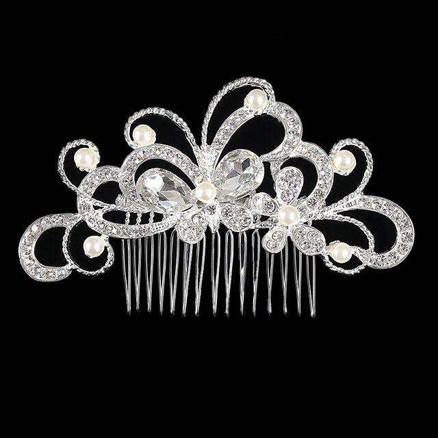  Alloy Hair Combs with Rhinestone 1 Piece Wedding / Party / Evening Headpiece