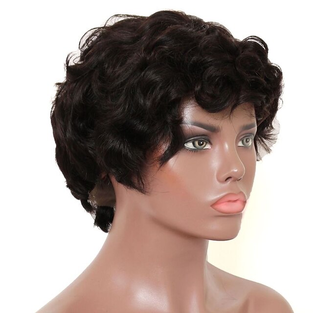  Remy Human Hair Full Lace Wig Bob Layered Haircut Side Part style Brazilian Hair Loose Wave Water Wave Natural Wig 130% Density with Baby Hair Natural Hairline African American Wig Plait Hair 100