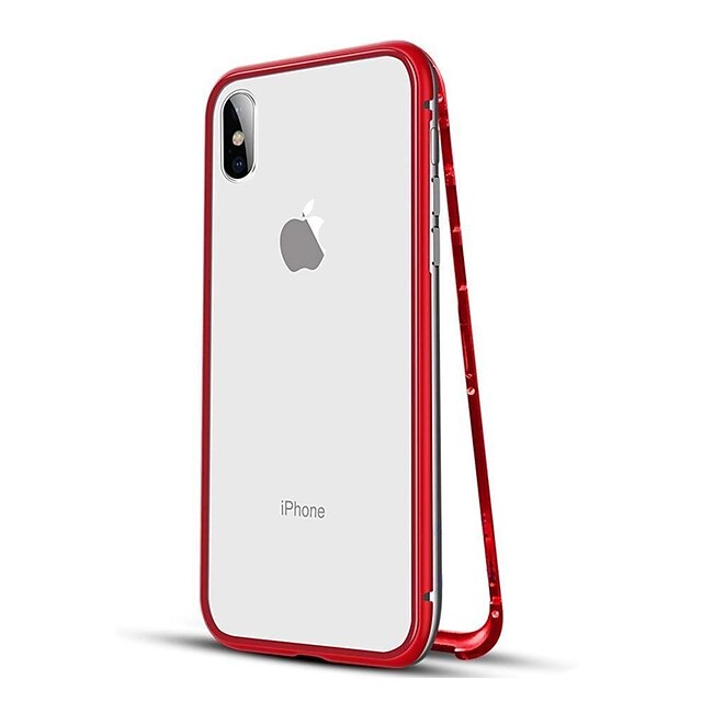  Single-sided Magnetic Phone Case For Apple iPhone XS / iPhone XR / iPhone XS Max Shockproof / Magnetic Full Body Cases Solid Colored Hard Metal