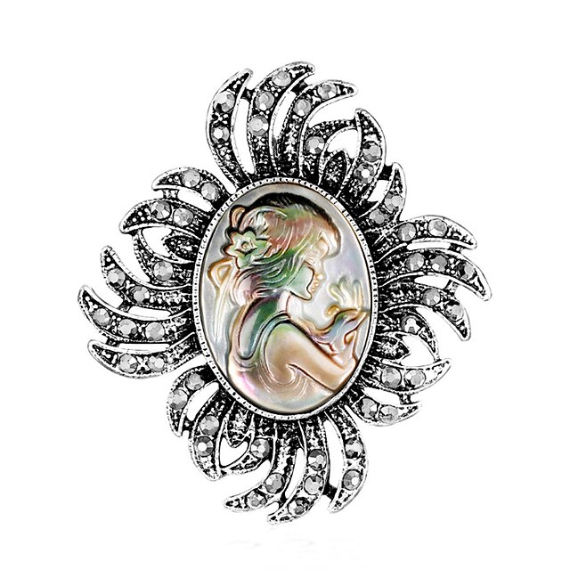  Women's Brooches Classic Creative Classic Fashion Rhinestone Brooch Jewelry Silver For Wedding Party Cosplay Costumes
