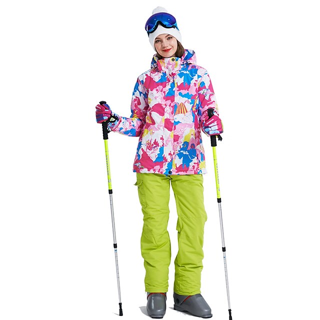  Wild Snow Femme Veste et Pantalons de Ski Ski Multisport Sports de neige Coupe Vent Chaud Ventilation Polyester Ensembles de Sport Tenue de Ski / Hiver