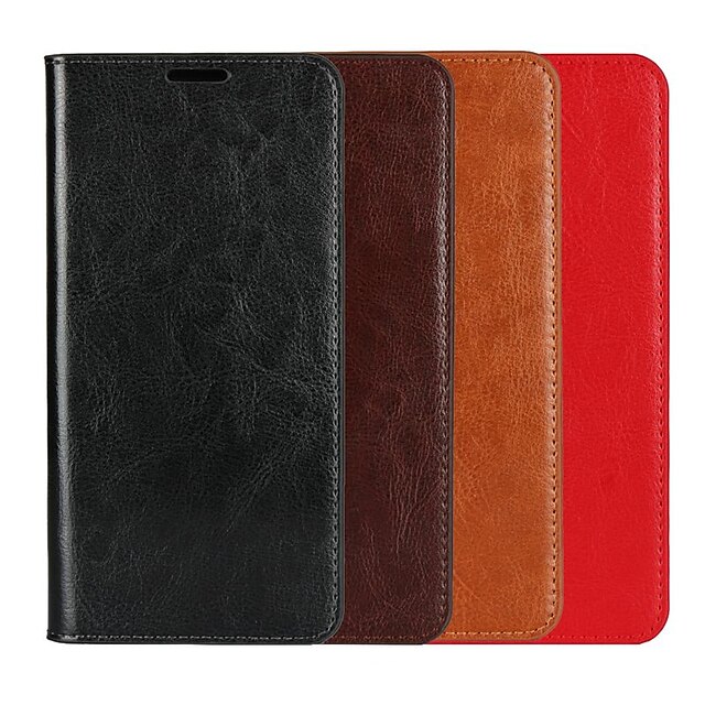  Case For Samsung Galaxy S9 / S9 Plus / S8 Plus Wallet / Card Holder / with Stand Full Body Cases Solid Colored Hard Genuine Leather