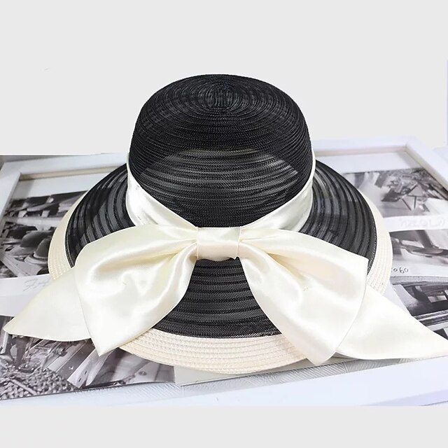  Silk / Linen / Cotton Blend Headwear / Headdress with Cap / Satin Bowknot 1 Piece Wedding / Party / Evening Headpiece
