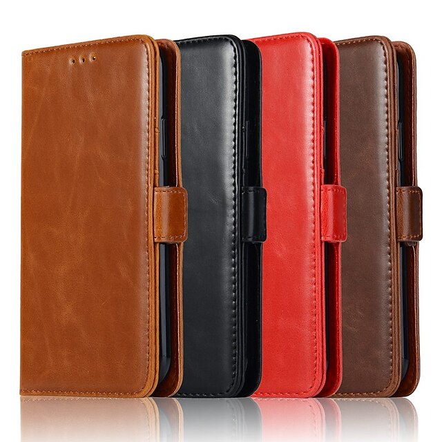  Case For Apple iPhone XR / iPhone XS / iPhone XS Max Wallet / Card Holder / with Stand Full Body Cases Solid Colored Hard Genuine Leather