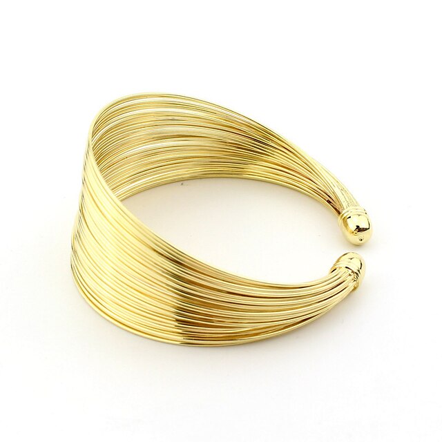  Women's Cuff Bracelet Classic Stylish Trendy Alloy Bracelet Jewelry Gold For Holiday Club