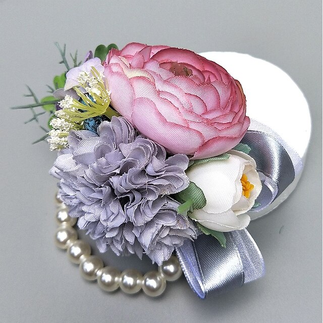  Wedding Flowers Boutonnieres / Wrist Corsages Wedding / Party Evening Polyester 1.97