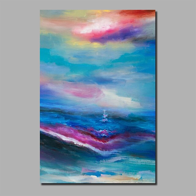  Oil Painting Hand Painted - Abstract Landscape Comtemporary Modern Stretched Canvas / Rolled Canvas