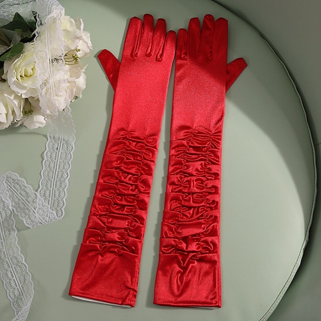  1950s 1920s Cocktail Dress Gloves Long Gloves The Great Gatsby Women's Solid Color Patchwork Christmas Halloween New Year Party Prom Teen Adults' Gloves