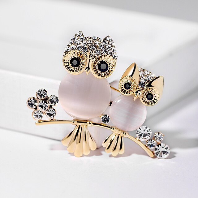  Women's Brooches Classic Owl Ladies European Gold Plated Brooch Jewelry Gold For Street