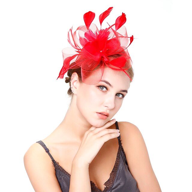  Feathers Headwear with Flower 1 Piece Party / Evening / Daily Wear Headpiece