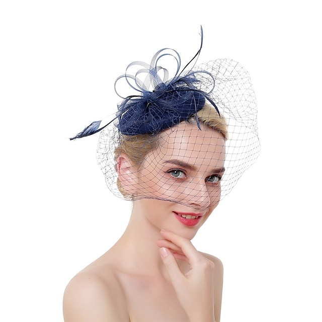  Non-woven fabric / Feathers Fascinators / Headdress with Feather 1 Piece Wedding / Special Occasion Headpiece