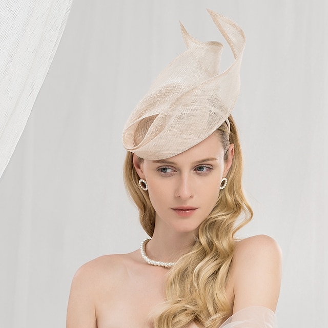  Fascinators Kentucky Derby Hat 100% Linen Headbands with Pure Color 1PC Wedding / Party / Evening / Melbourne Cup Headpiece