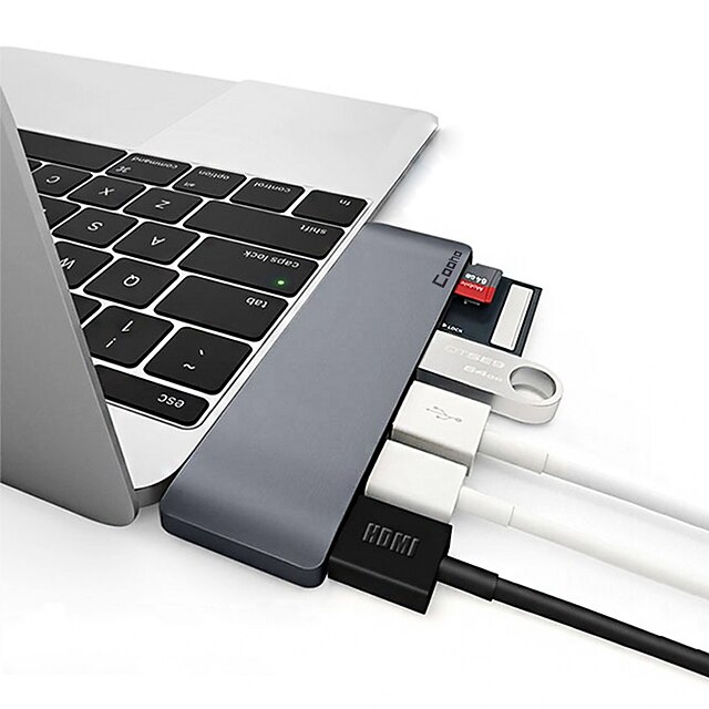  Alloy Silver / Gray USB Hub 0 cm