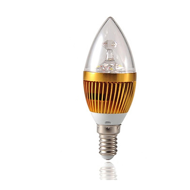  3 W Ampoules Bougies LED 3000 lm E14 C35 3 Perles LED LED Haute Puissance Intensité Réglable Décorative Blanc Chaud 220-240 V / #