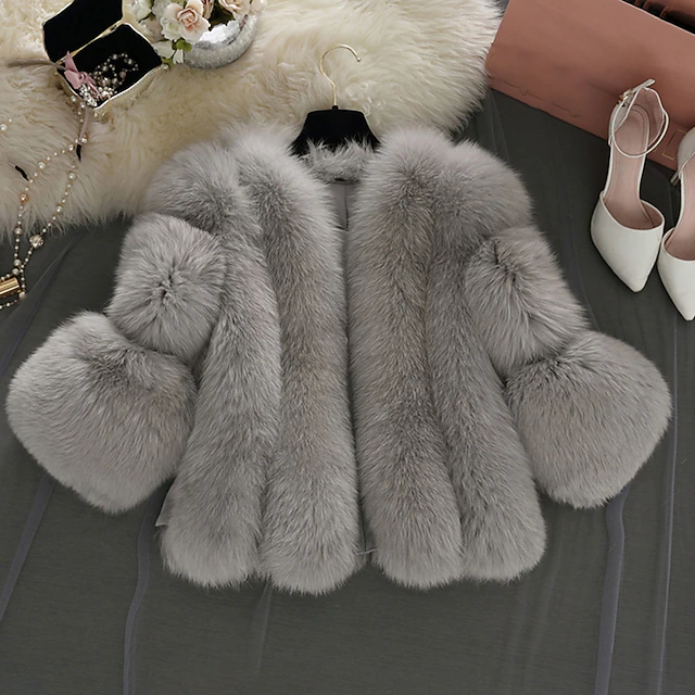 Long Sleeve Coats / Jackets Faux Fur Fall Wedding / Party / Evening Women's Wrap With Solid 7