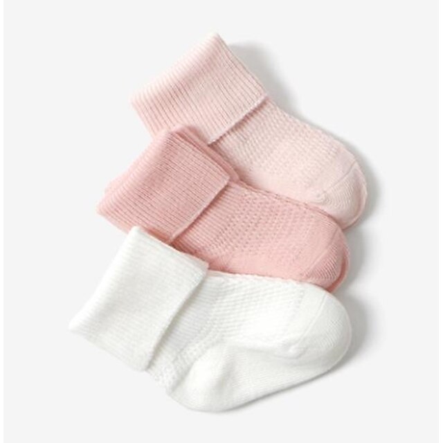  3 Pairs Boys' / Girls' Socks Standard Solid Colored Calm Simple Style Cotton Newborns / Infants / Toddlers