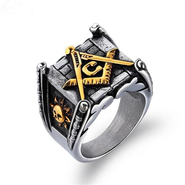  Men Band Ring Vintage Style Silver Gold Titanium Steel Totem Series Vintage Military Army 1pc 7 8 9 10 11 / Men's