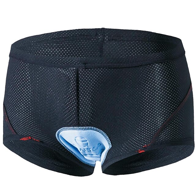  Realtoo Hombre Ciclismo bajo pantalones cortos Invierno Nailon Elastán Bicicleta Pantalones cortos Ropa interior Pantalones Cortos Acolchados Prendas de abajo Transpirable Deportes Color sólido Negro