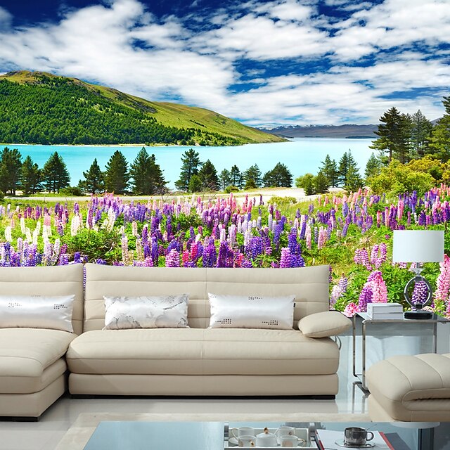  Mural Wallpaper Wall Sticker Covering Print Adhesive Required Landscape Flower Mountain Lake Canvas Home Décor