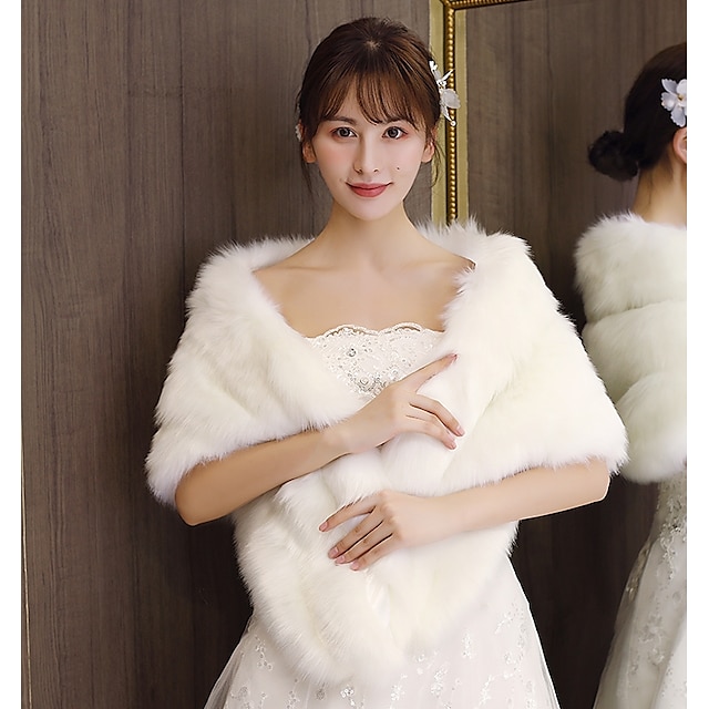  Sleeveless Capelets Faux Fur Wedding / Birthday Women's Wrap With Solid