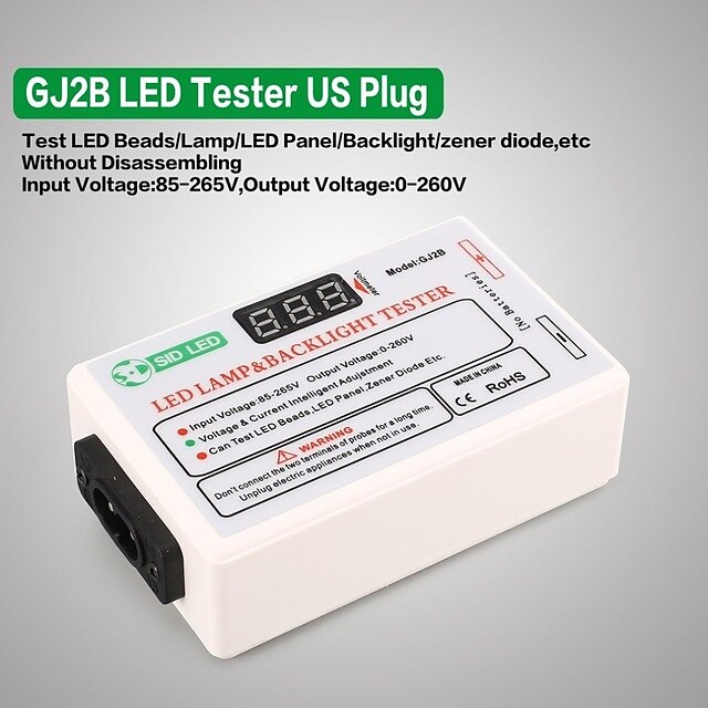  GJ2B Voltage LED LCD TV Screen Backlight Zener Diode Tester Meter Lamp Strip Bead Light Board Test Tool Output 0260V US Plug