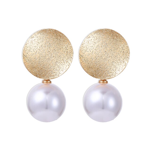  Women's Stud Earrings Classic Ladies Artistic Imitation Pearl Earrings Jewelry Golden For Party / Evening Ceremony 1 Pair
