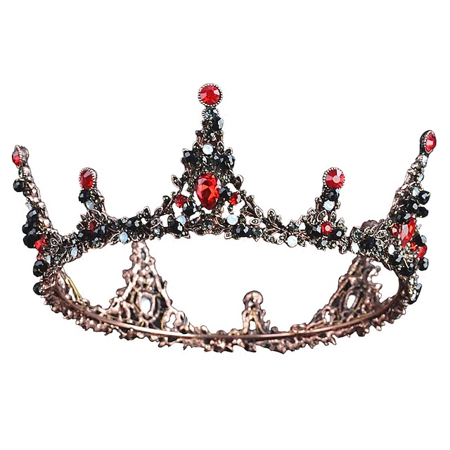  Tiaras Forehead Crown Crown Masquerade Vintage Gothic Lolita Beaded Baroque Chrome Artificial Gemstones For Black Swan Cosplay Women's Girls' Costume Jewelry Fashion Jewelry / Crystal / Crystal