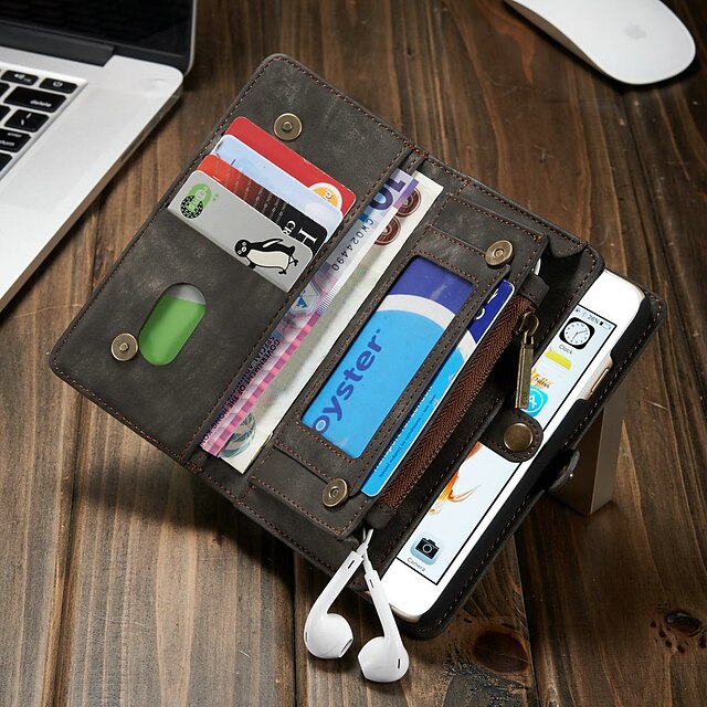  CaseMe Case For Apple iPhone 6s / iPhone 6 Wallet / Card Holder / Shockproof Full Body Cases Solid Colored Hard PU Leather