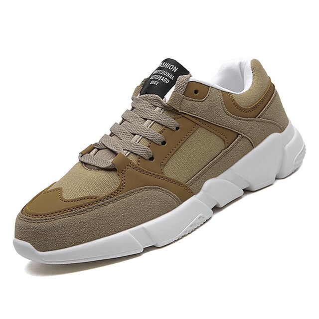  Men's Comfort Shoes PU Winter Sporty Athletic Shoes Running Shoes Non-slipping Khaki / Gray