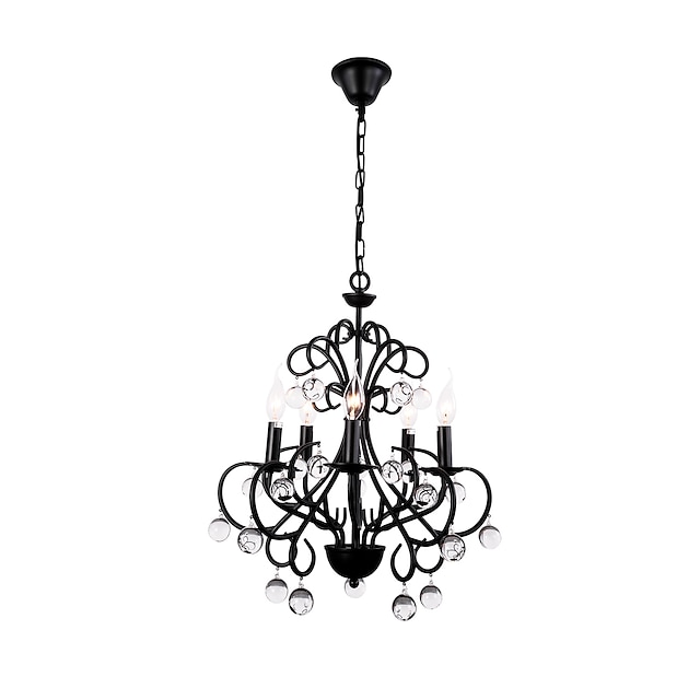  5-Light 43 cm Crystal Chandelier Metal Candle-style Painted Finishes Traditional / Classic 110-120V / 220-240V