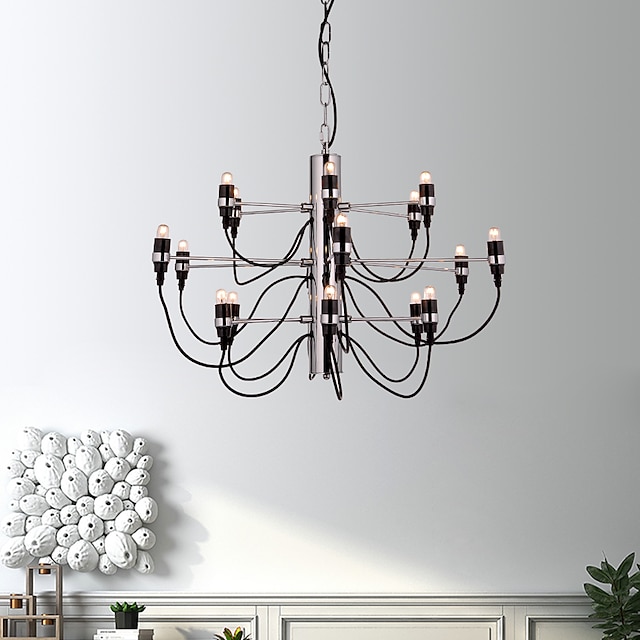  18 Bulbs 65 cm Creative Candle Style Chandelier Metal Candle-style Electroplated Artistic Chic & Modern 110-120V 220-240V