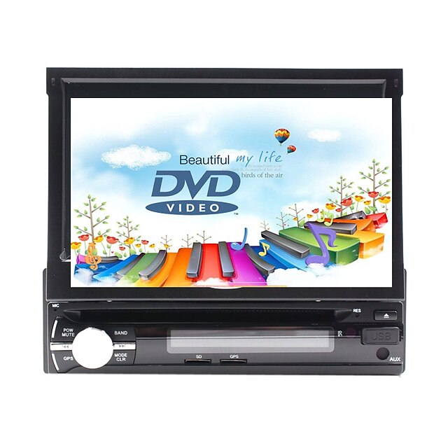  7 pollice 1 Din Windows CE In-Dash DVD Player Schermo touch / GPS / Bluetooth integrato per Universali Supporto / Pannello smontabile / Supporto per scheda SD e attacco USB / 800 x 480 / Tedesco