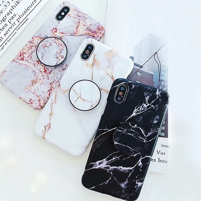  Funda Para Apple iPhone XR / iPhone XS / iPhone XS Max con Soporte / IMD / Diseños Funda Trasera Mármol Suave TPU