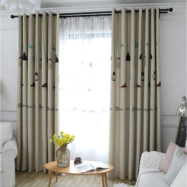  Mediterranean Blackout Curtains Drapes Two Panels Curtain / Dining Room