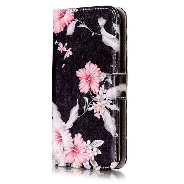 Phone Case For Samsung Galaxy Full Body Case Leather Wallet Card J7 (2016) J7 J5 J5 (2016) J3 J3 (2016) Wallet Card Holder with Stand Flower / Floral Hard PU Leather