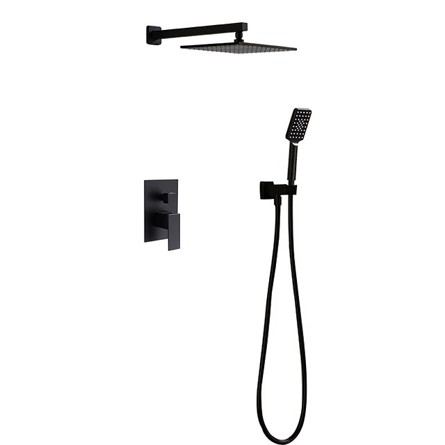  Shower Faucet Set - Rainfall Contemporary Painted Finishes Wall Mounted Ceramic Valve Bath Shower Mixer Taps / Brass