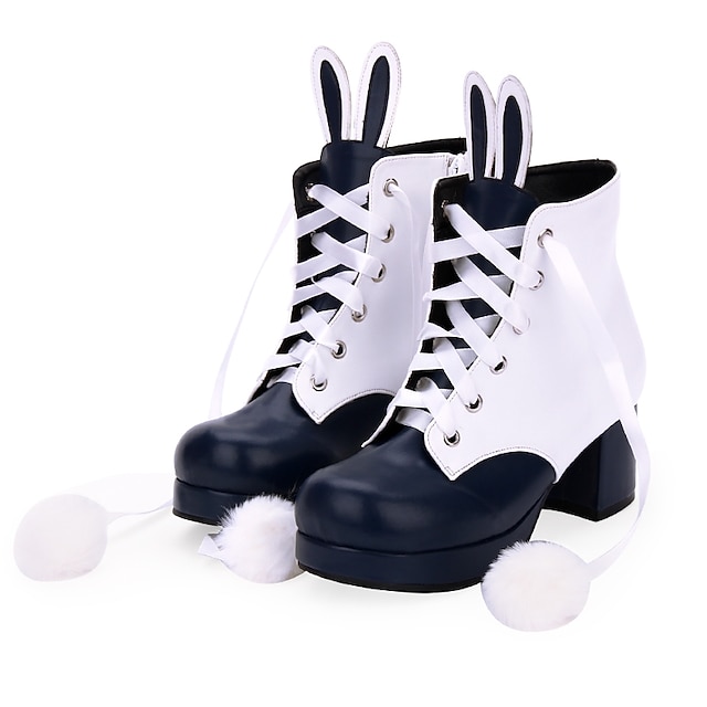 Toys & Hobbies Cosplay & Costumes | Womens Lolita Shoes Boots Sweet Lolita Princess Lolita Chunky Heel Shoes Bowknot 6 cm Black 