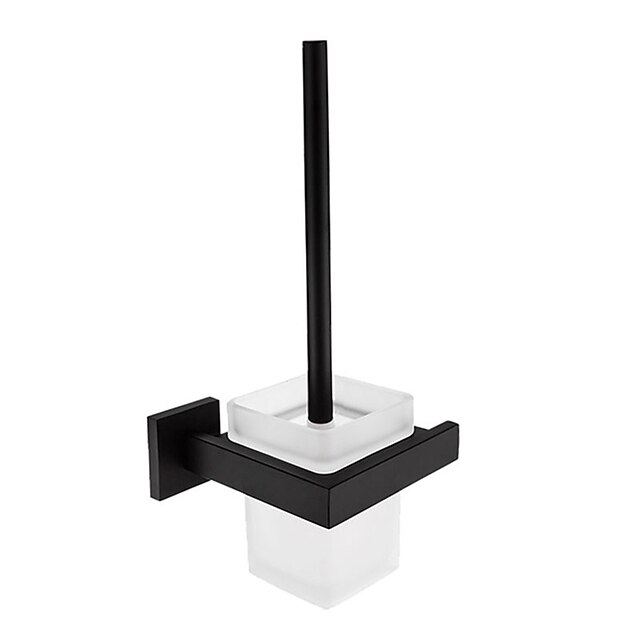 Multifunction Toilet Brush Holder Set New Design Durable Stainless Steel Material for Bathroom Wall Mounted Black 1pc 