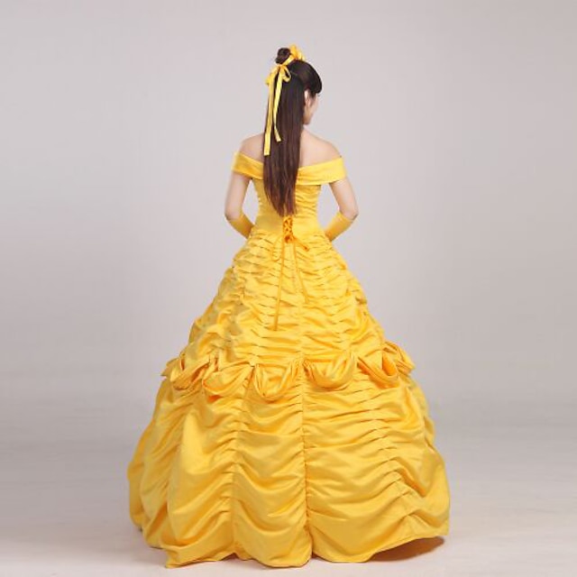 Princess Fairytale Belle Dress Cosplay Costume Flower Girl Dress Women ...