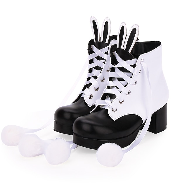 Toys & Hobbies Cosplay & Costumes | Womens Lolita Shoes Boots Sweet Lolita Princess Lolita Chunky Heel Shoes Bowknot 6 cm Black 